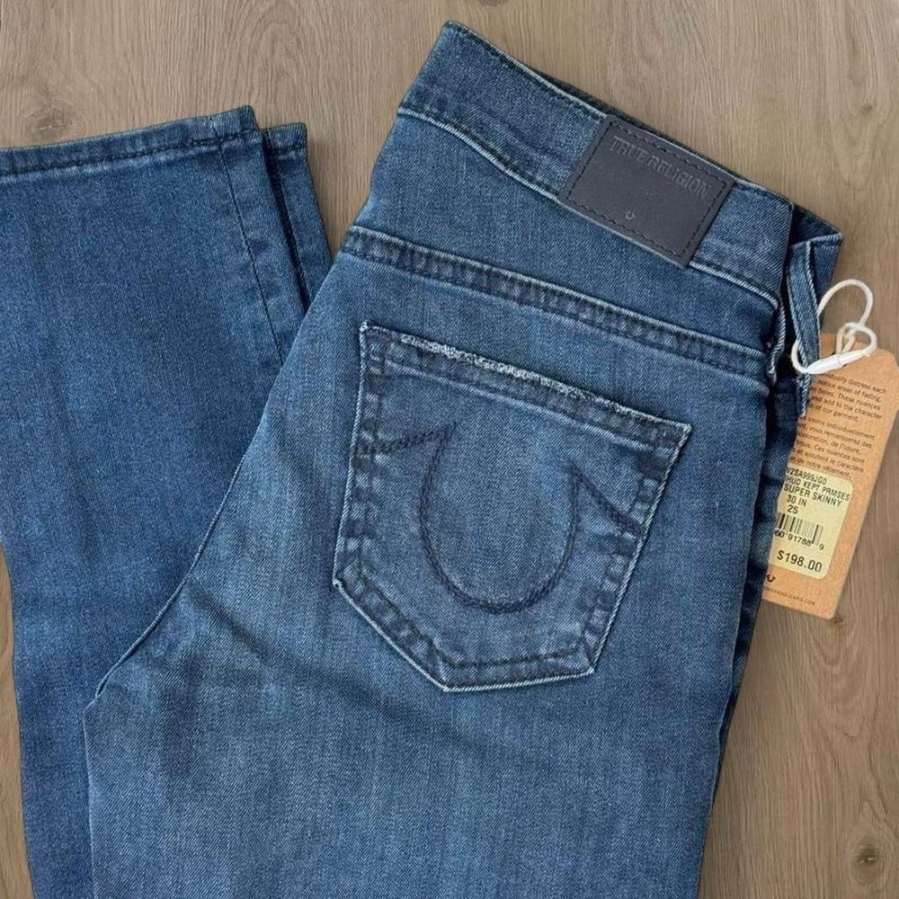 True Religion Mid Rise Super Skinny Jeans